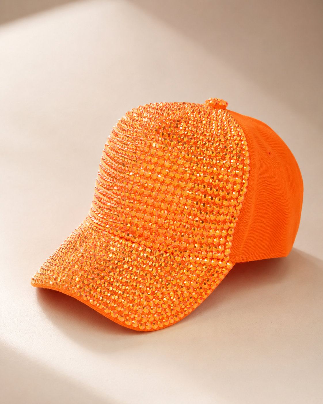 Orange Rhinestone Cap - Empower Black Culture, Bold Style
