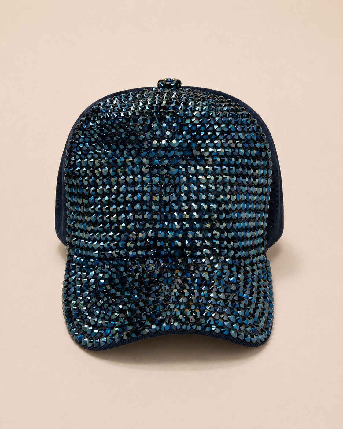 Navy Rhinestone Cap - Empower Black Culture, Bold Style