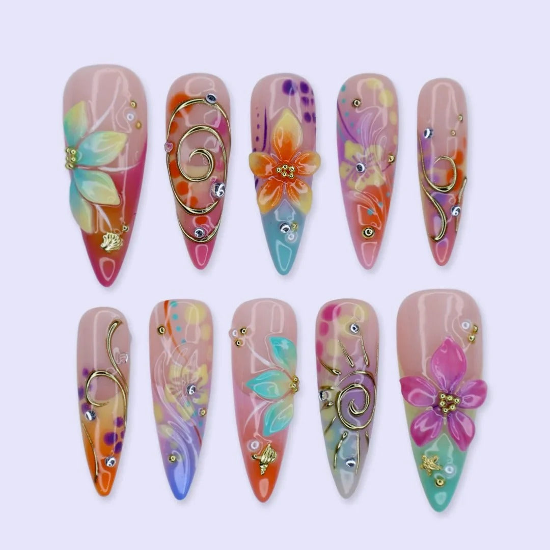 Tropical Bloom Press On Nails
