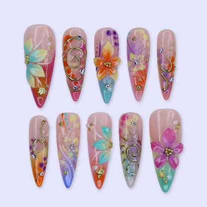 Tropical Bloom Press On Nails