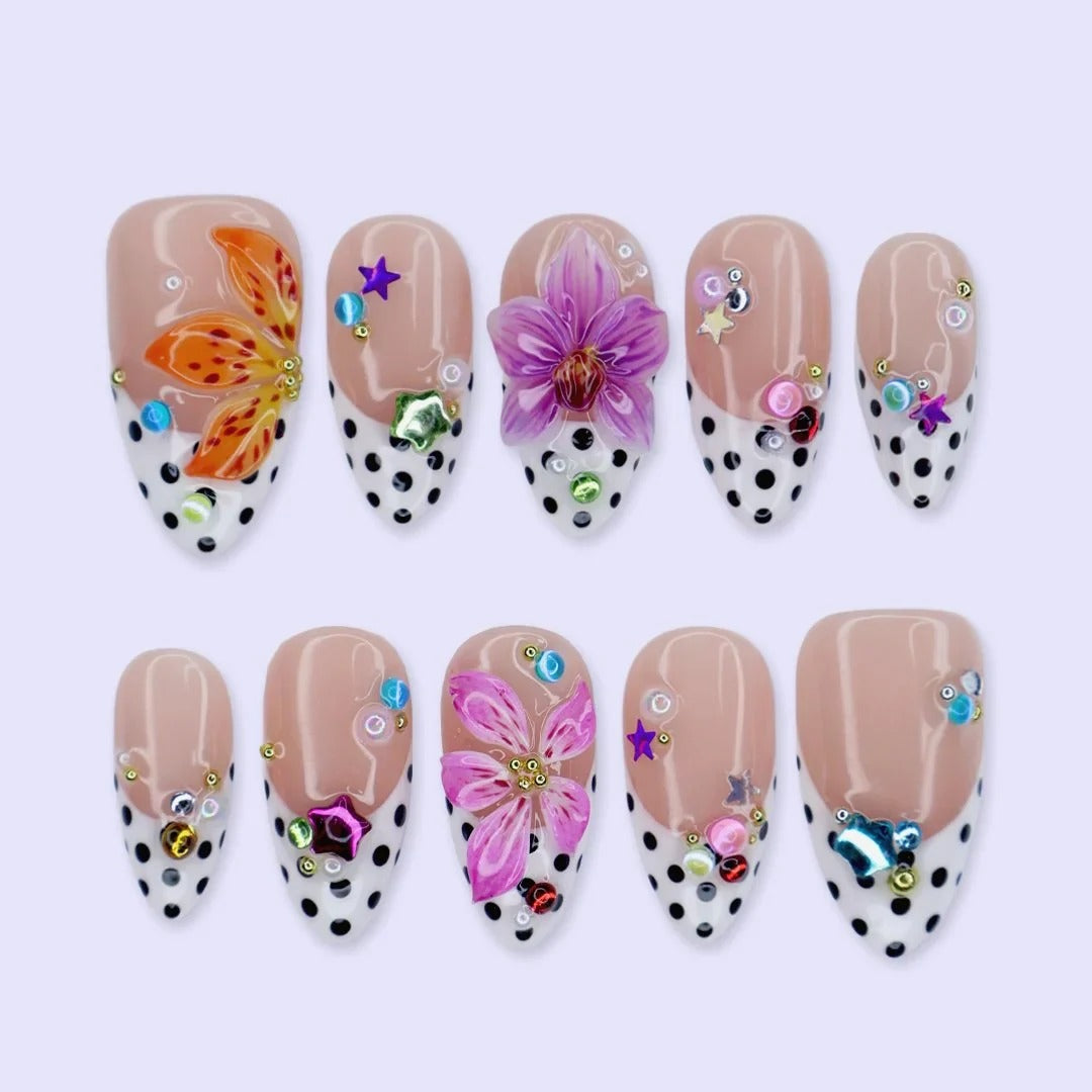 Polka Bloom Press On Nails