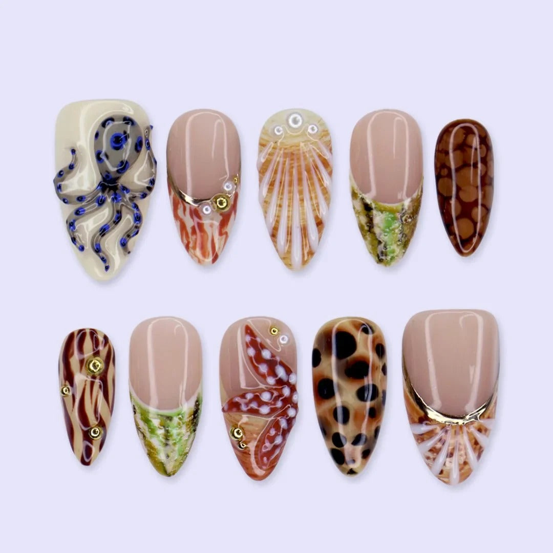 Coastal Treasure Press On Nails