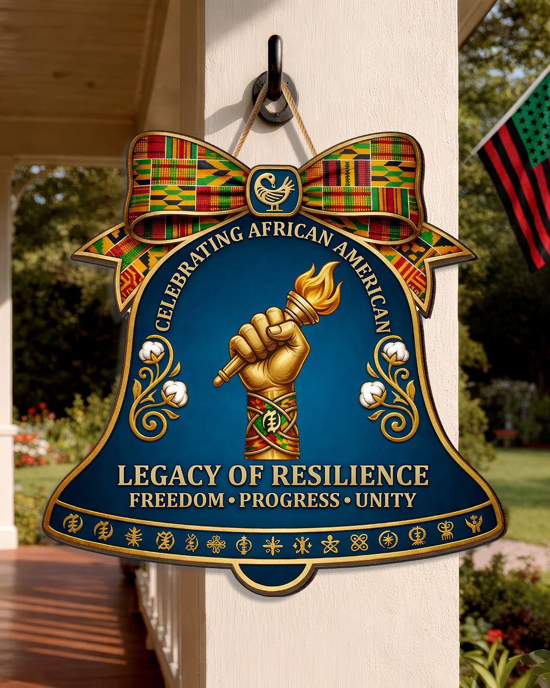 Legacy of Resilience - African American Celebration Wood Bell Sign