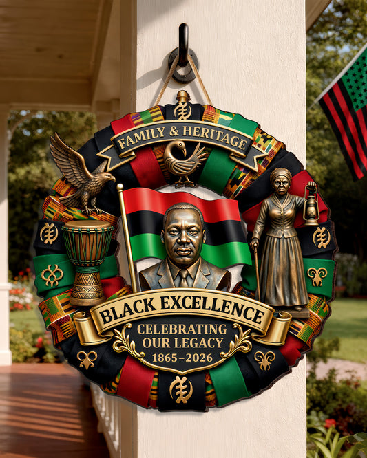 Family & Heritage Black Excellence Wood Sign