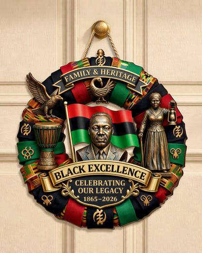 Family & Heritage Black Excellence Wood Sign