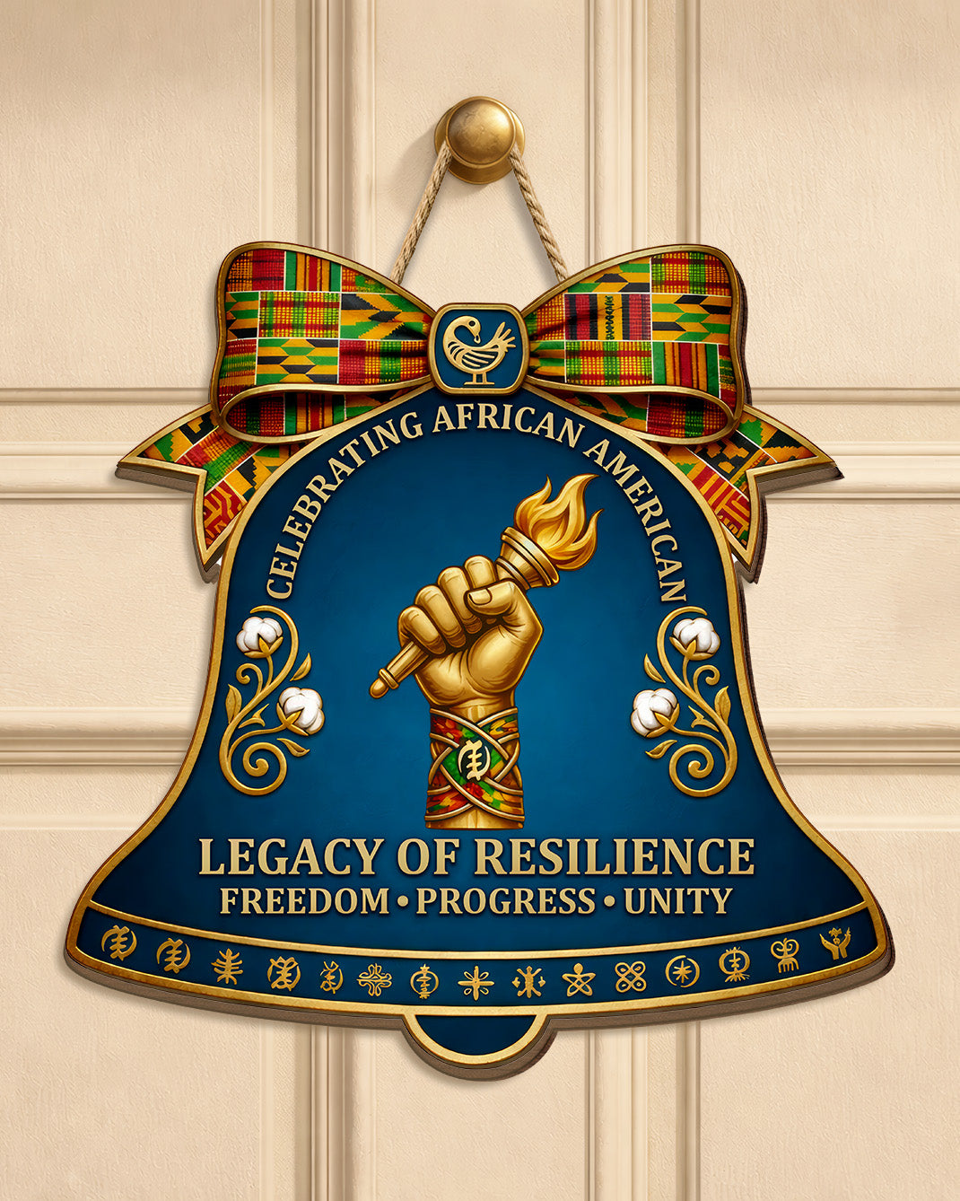 Legacy of Resilience - African American Celebration Wood Bell Sign