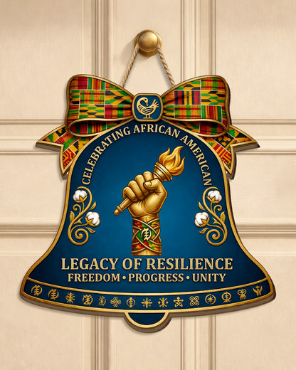 Legacy of Resilience - African American Celebration Wood Bell Sign