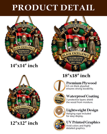 Family & Heritage Black Excellence Wood Sign