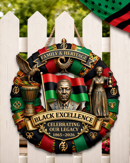 Family & Heritage Black Excellence Wood Sign
