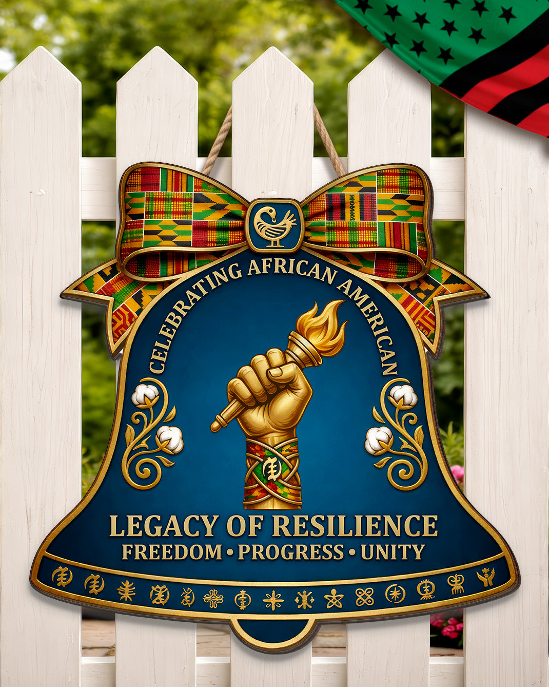 Legacy of Resilience - African American Celebration Wood Bell Sign