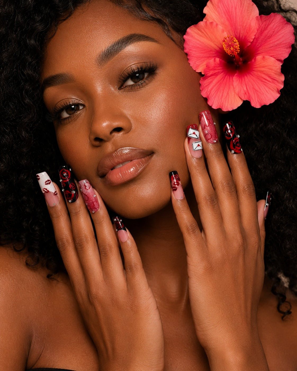 Crimson Letter Summer Y2K Press On Nails