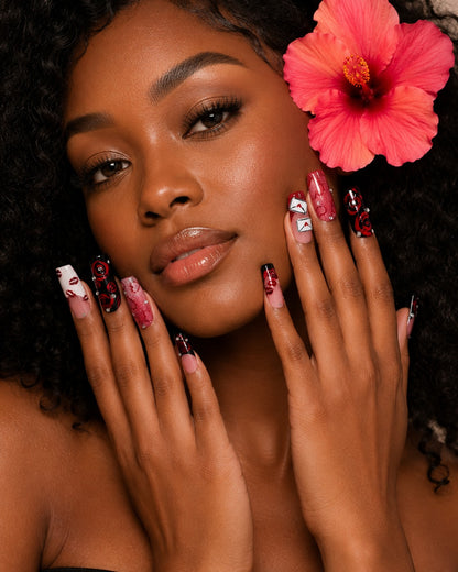 Crimson Letter Summer Y2K Press On Nails