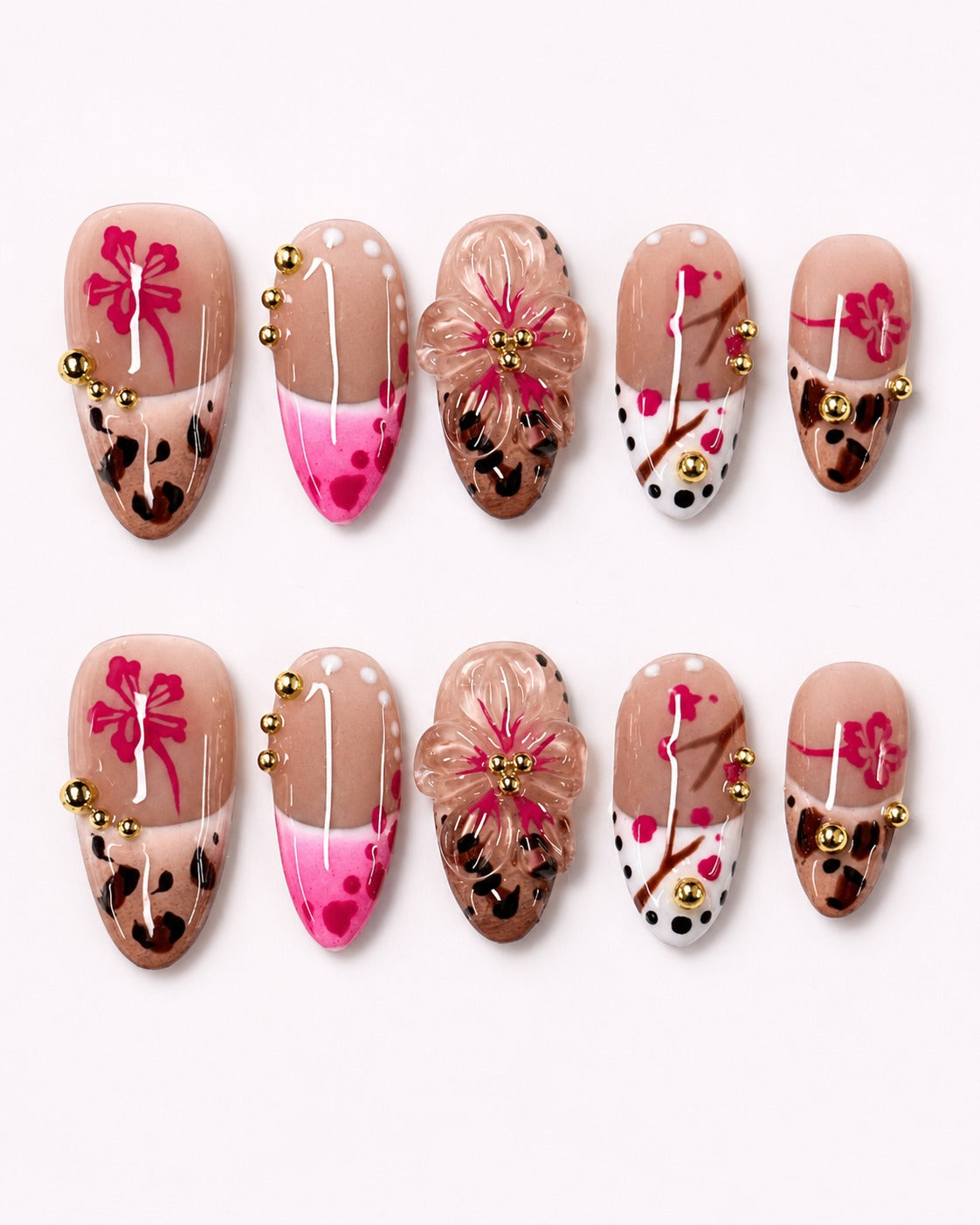 Summer Y2K Cherry Black French Nails