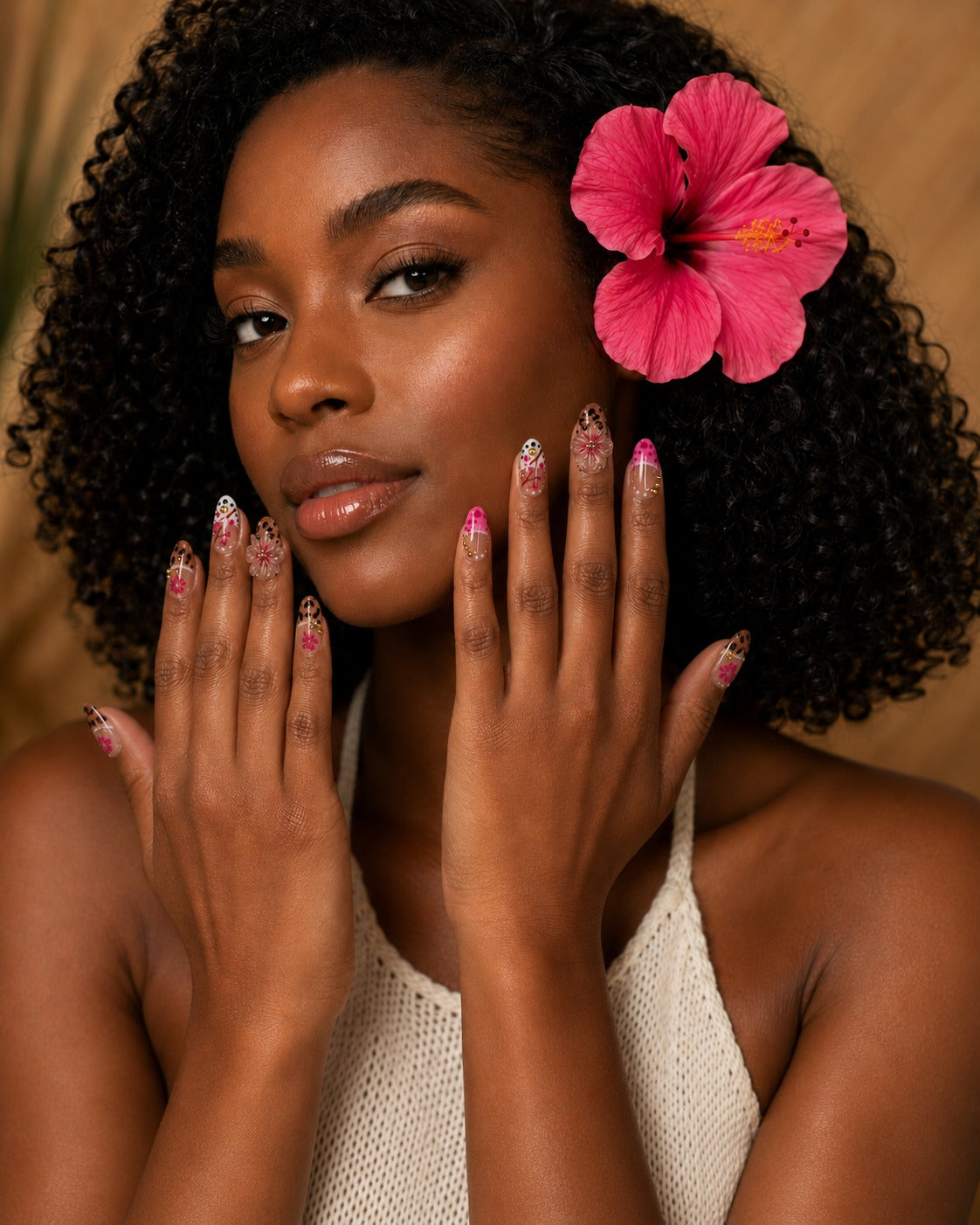 Summer Y2K Cherry Black French Nails