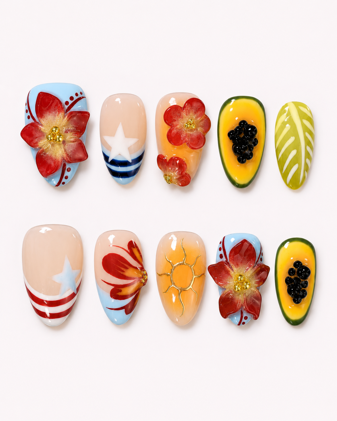 Tropical Island Summer Press On Nails