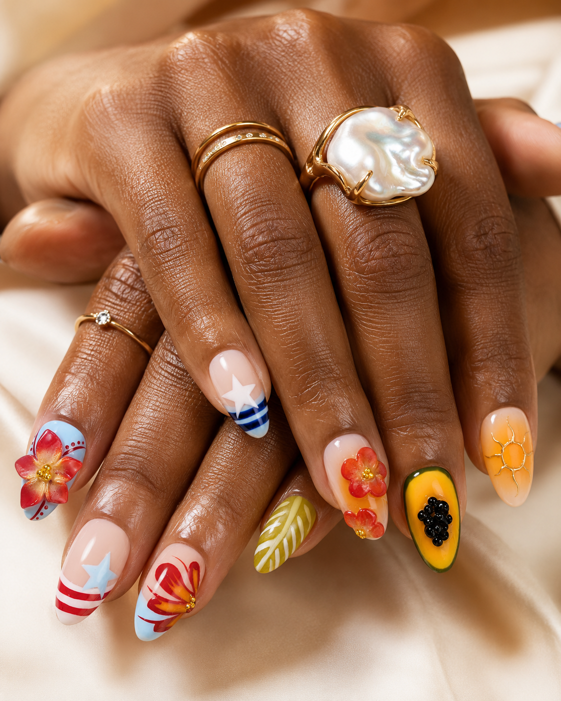 Tropical Island Summer Press On Nails