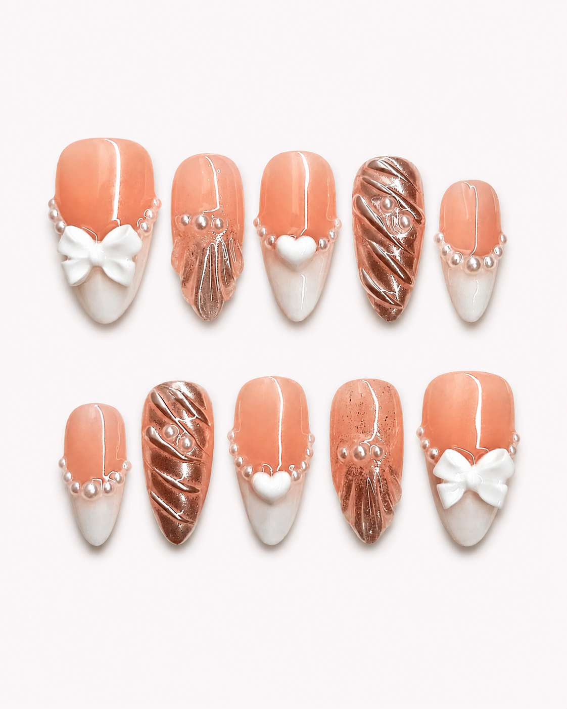 Coastal Pearl Ocean Press On Nails