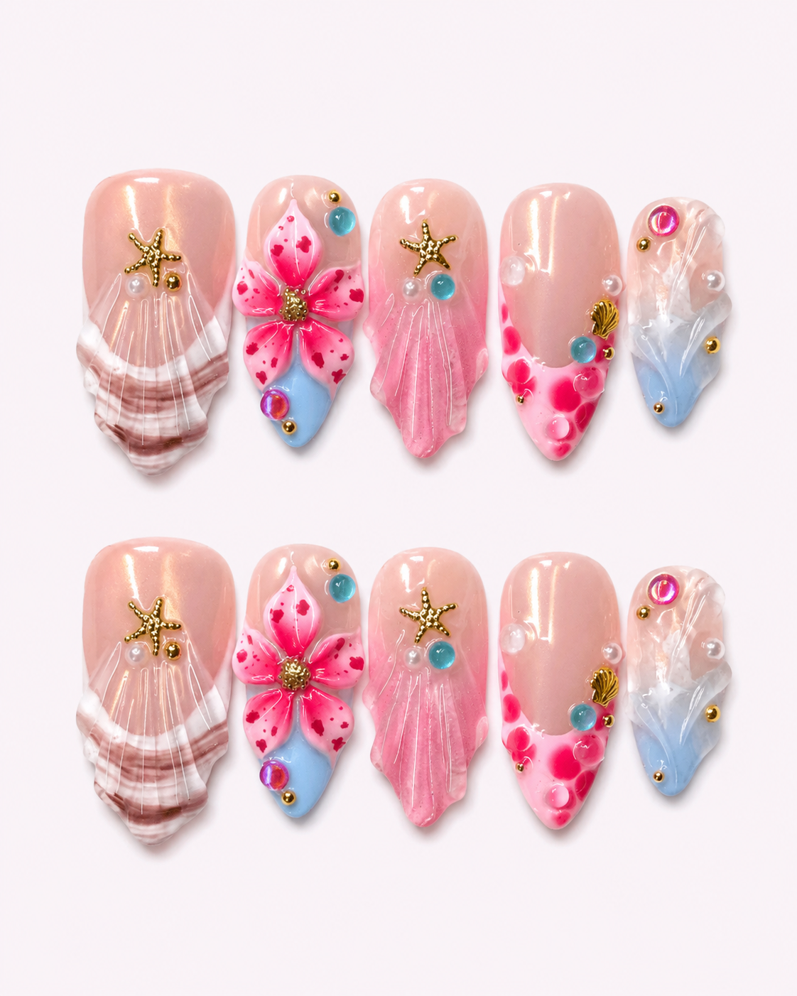 Sakura Tide Mermaid Press On Nails