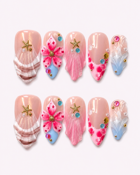 Sakura Tide Mermaid Press On Nails