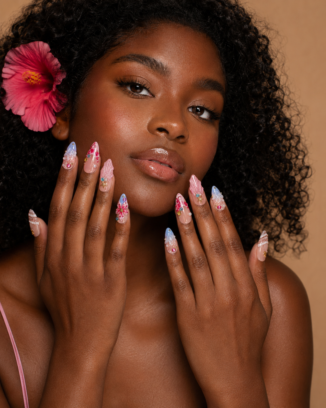 Sakura Tide Mermaid Press On Nails