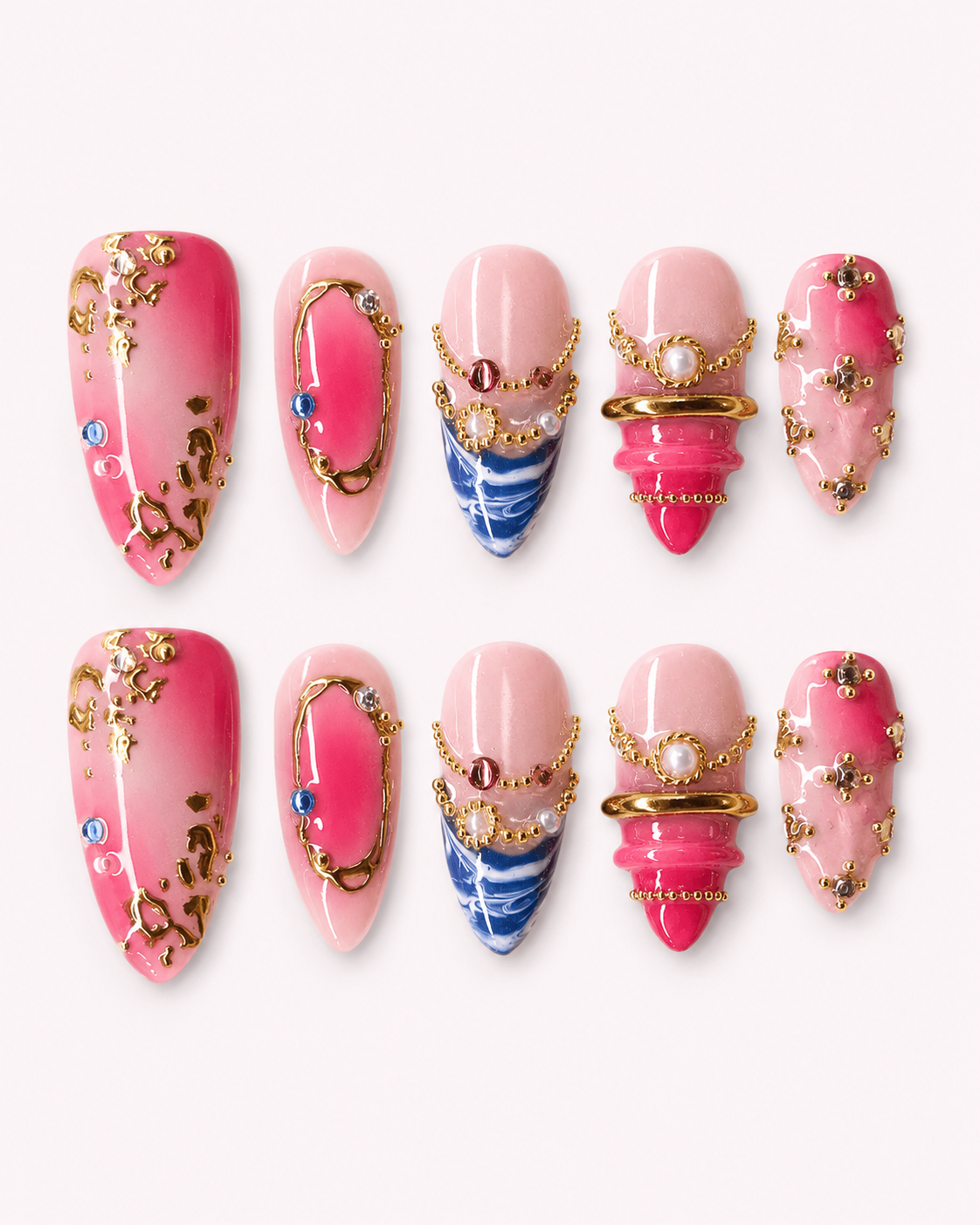 Mermaid’s Jewel Summer Press On Nails