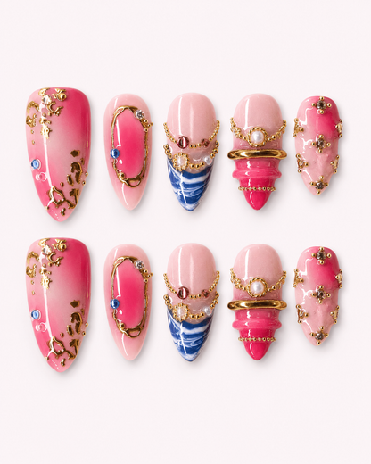 Mermaid’s Jewel Summer Press On Nails