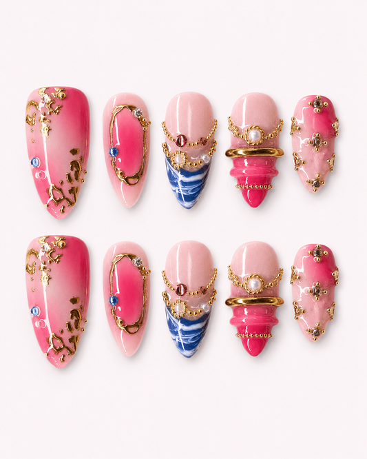 Mermaid’s Jewel Summer Press On Nails