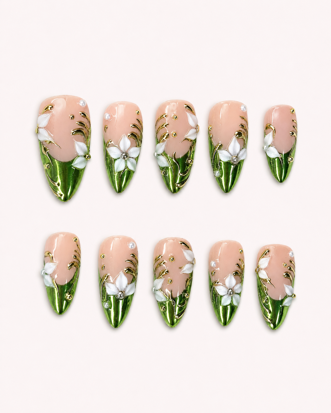 Emerald Mirage Summer Press On Nails