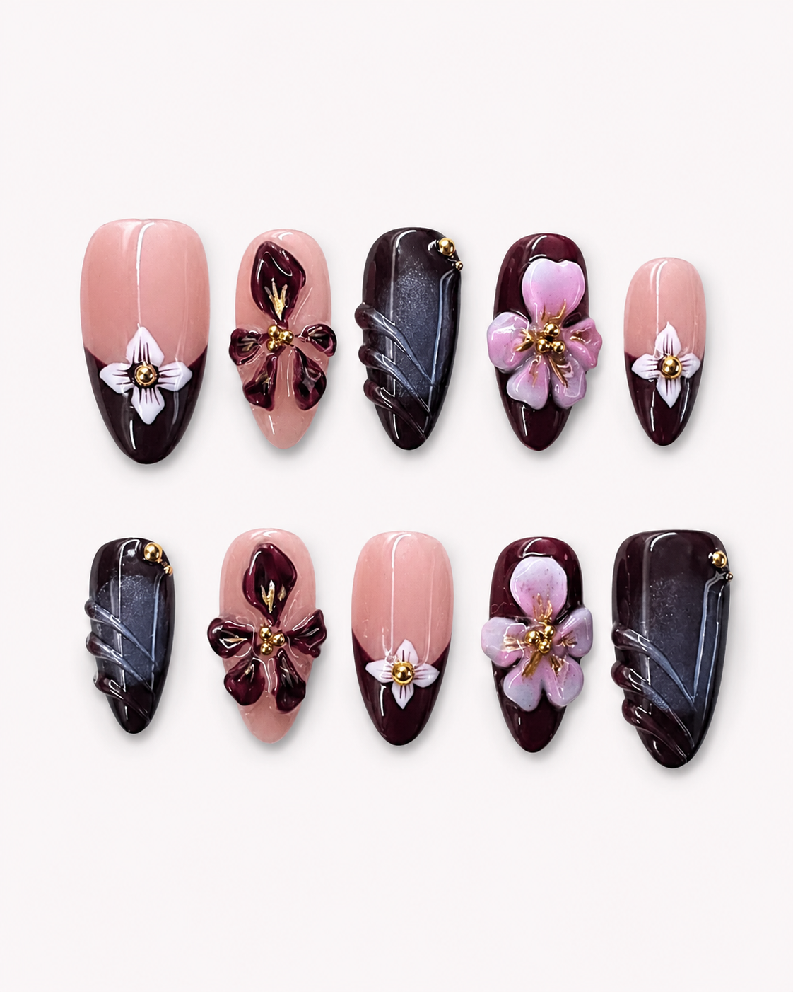Plum Pudding Maximalist Press On Nails