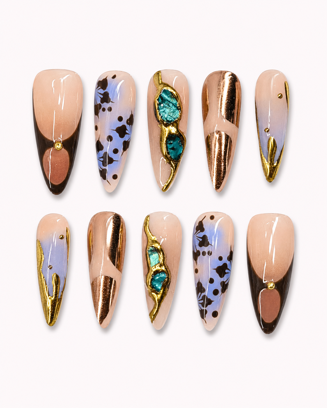 Azure Mirage Maximalist Press On Nails