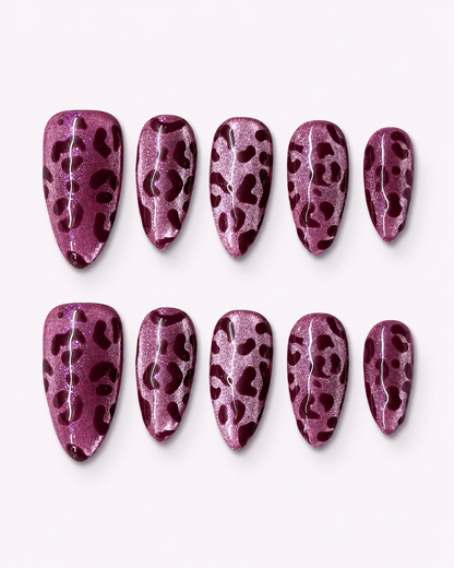 Pink Leopard Luxe Minimal Press On Nails