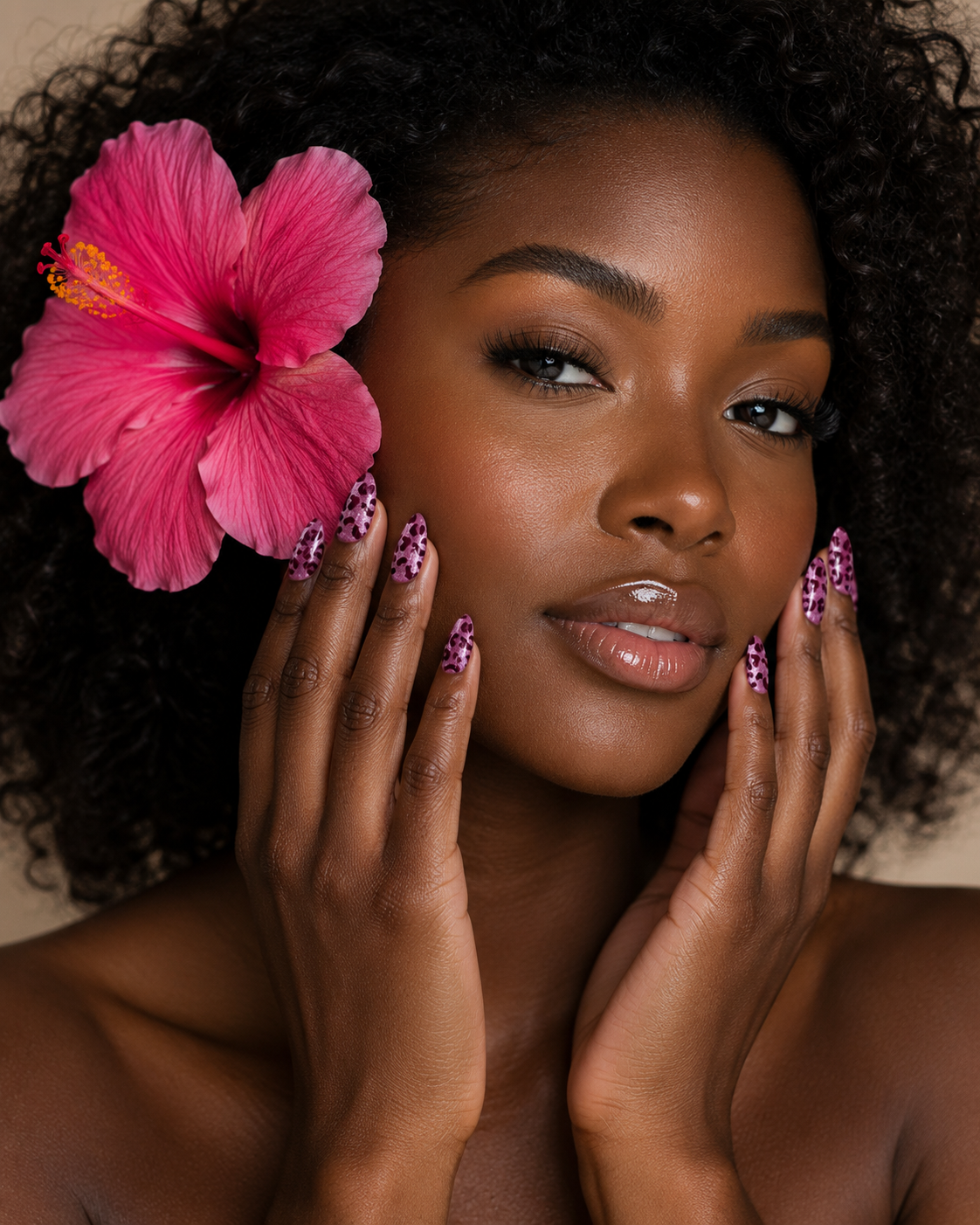 Pink Leopard Luxe Minimal Press On Nails