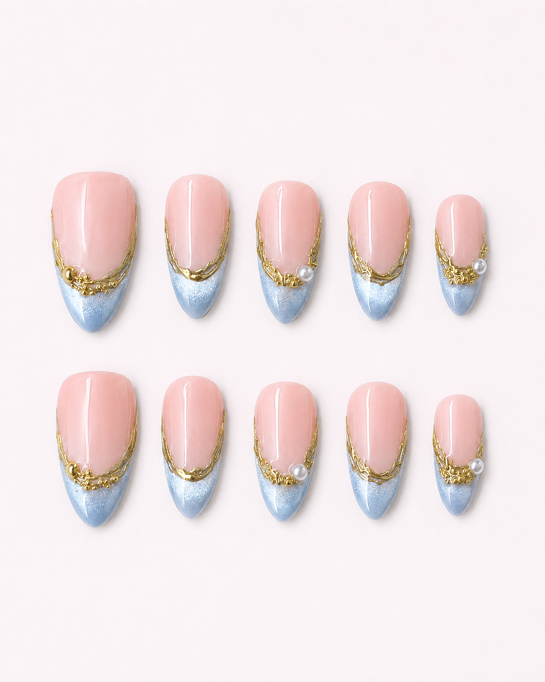 Aqua Mist Luxe Minimal Press On Nails