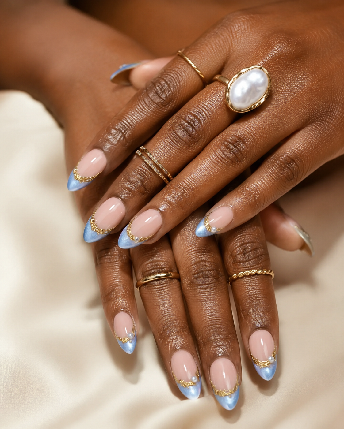 Aqua Mist Luxe Minimal Press On Nails