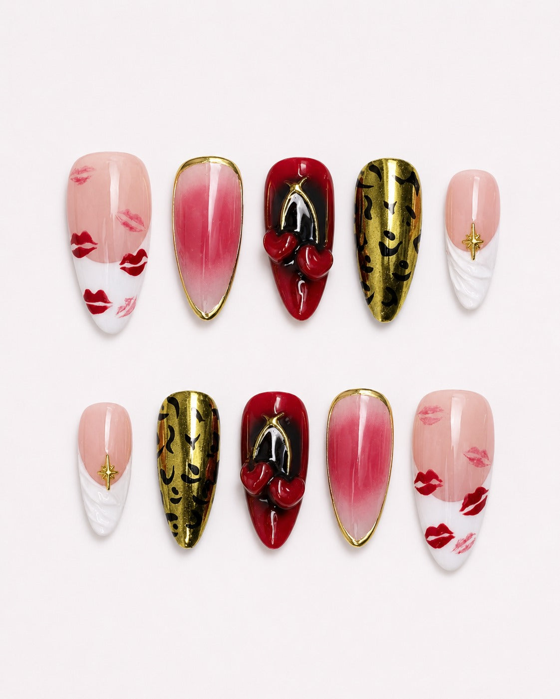 Passion Kiss Gilded Y2K Press On Nails