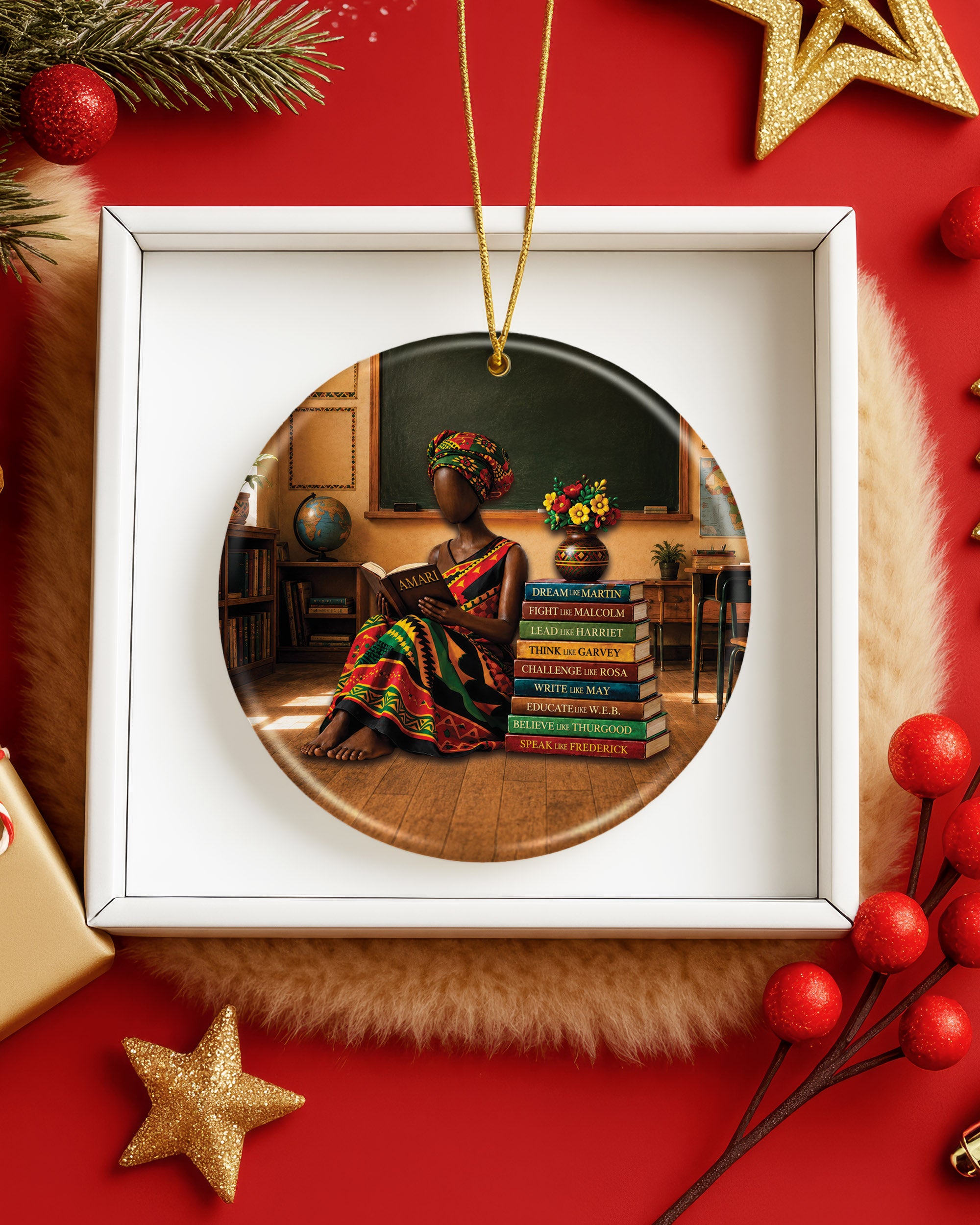 Black Heritage Education Ornament - African American Christmas Keepsake