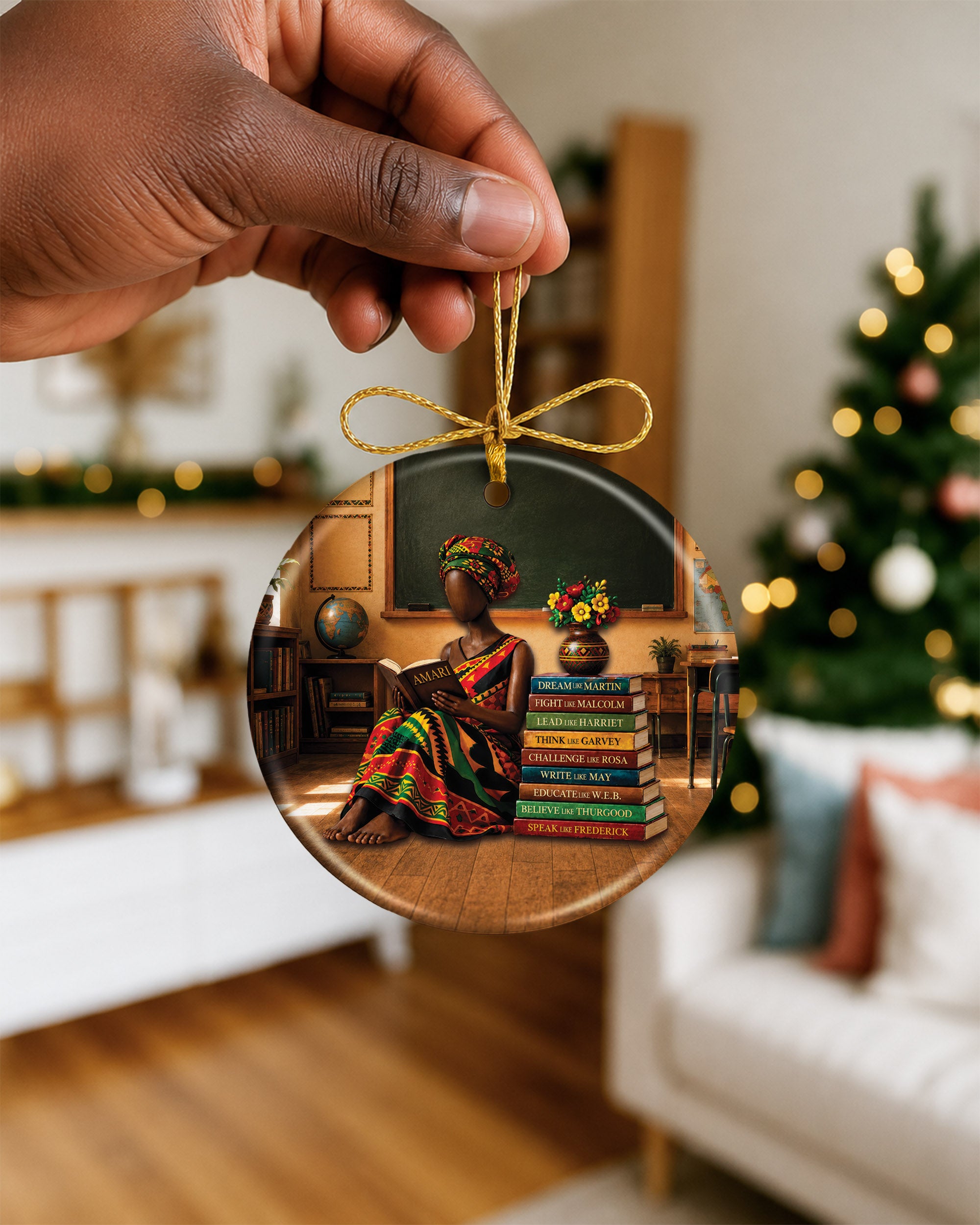 Black Heritage Education Ornament - African American Christmas Keepsake