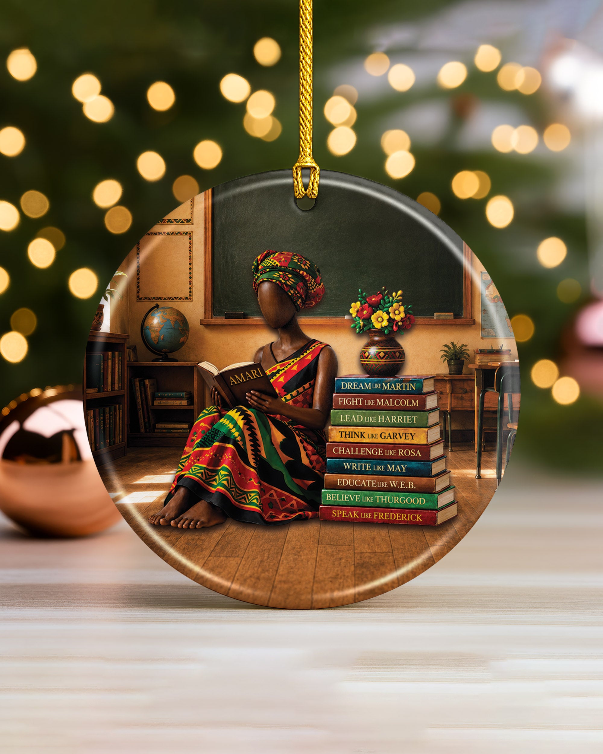 Black Heritage Education Ornament - African American Christmas Keepsake