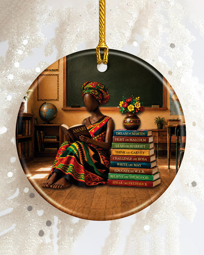 Black Heritage Education Ornament - African American Christmas Keepsake