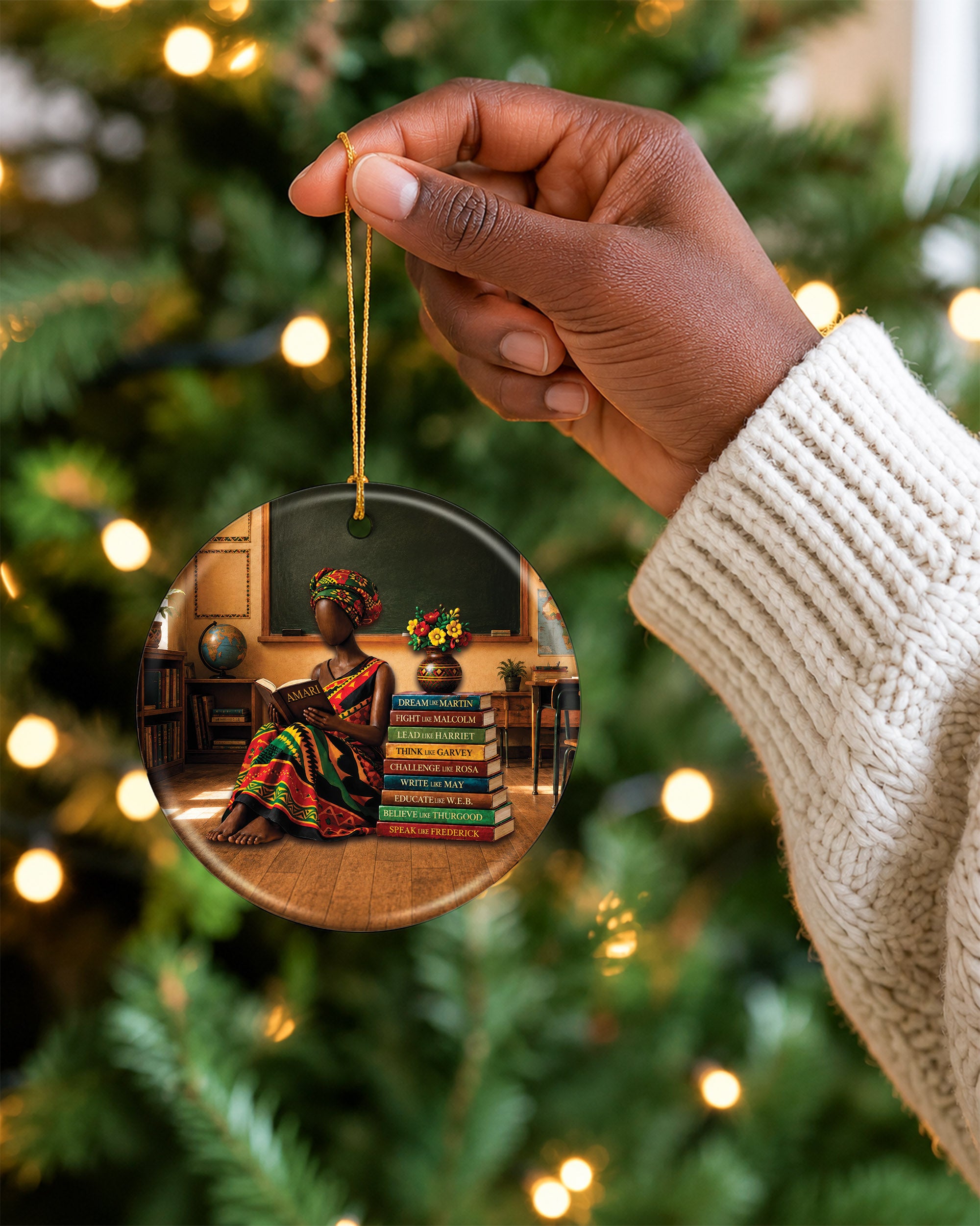 Black Heritage Education Ornament - African American Christmas Keepsake