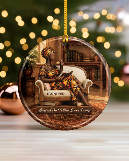Black Woman Book Lover Christmas Ornament – Just A Girl Who Reads
