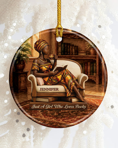 Black Woman Book Lover Christmas Ornament – Just A Girl Who Reads