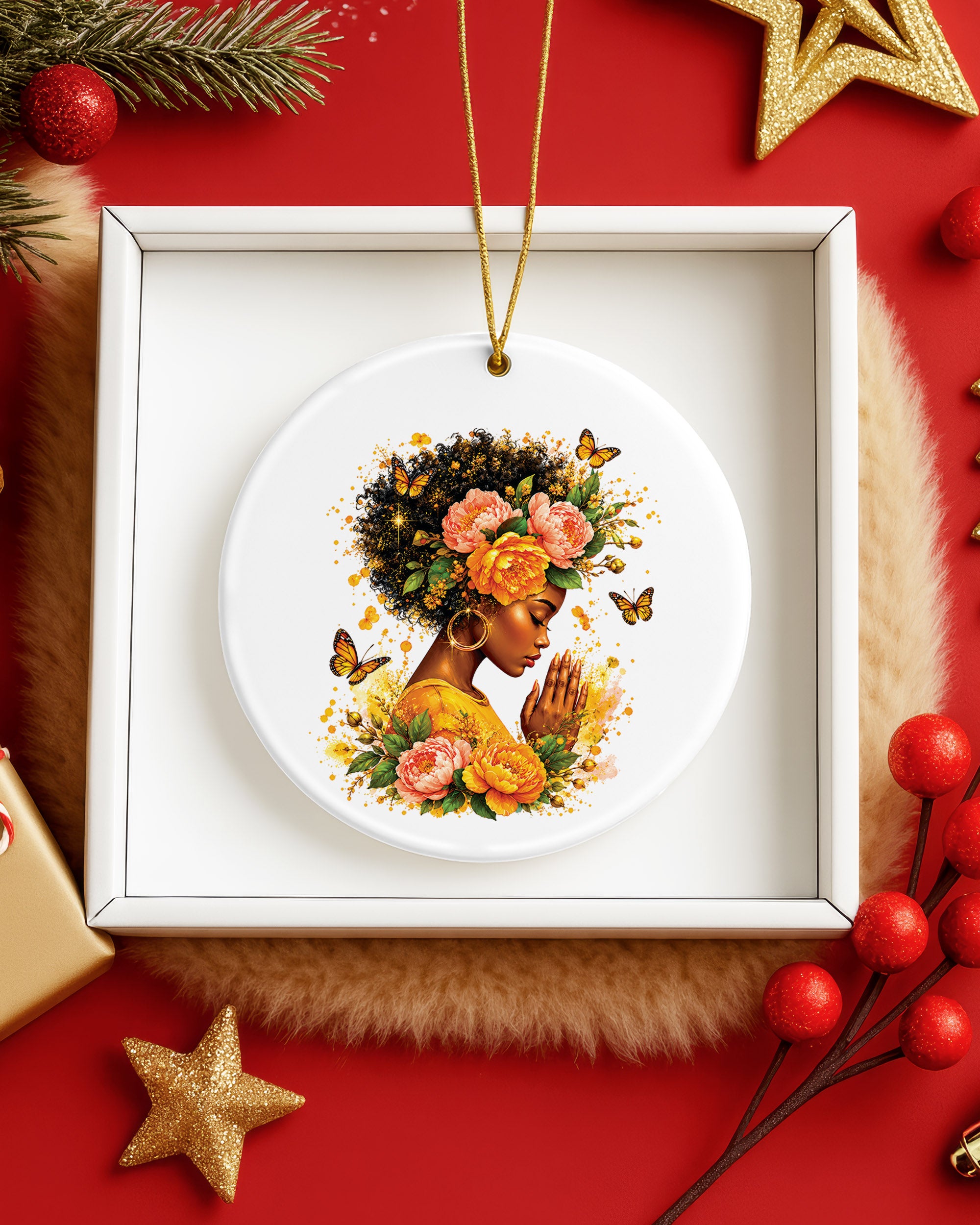 Black Woman Self Love Ornament - African American Beauty Christmas Gift