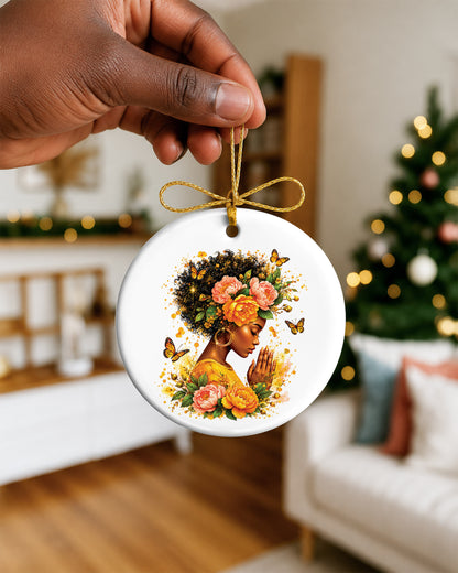 Black Woman Self Love Ornament - African American Beauty Christmas Gift