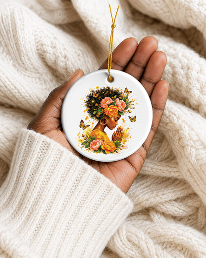Black Woman Self Love Ornament - African American Beauty Christmas Gift