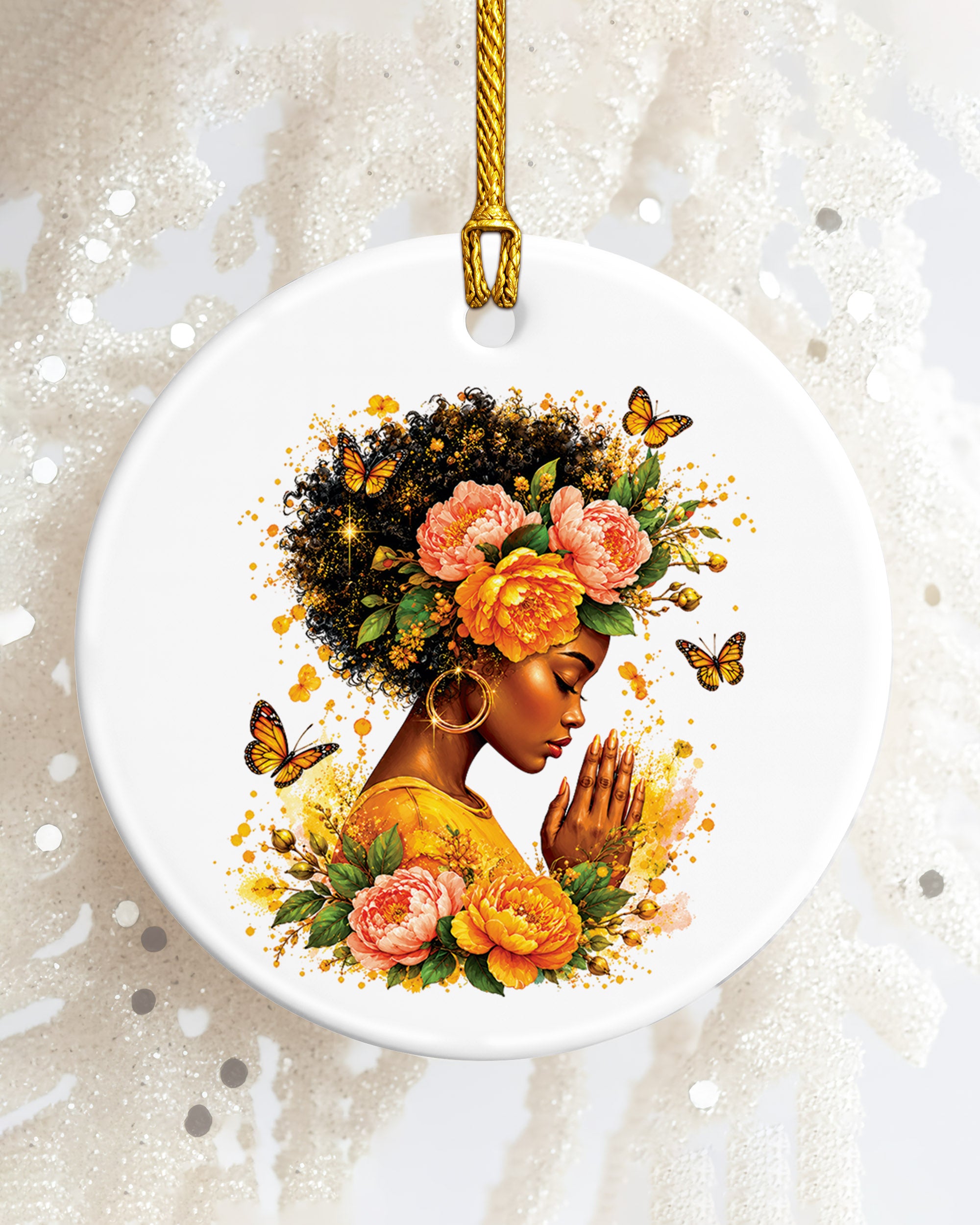 Black Woman Self Love Ornament - African American Beauty Christmas Gift