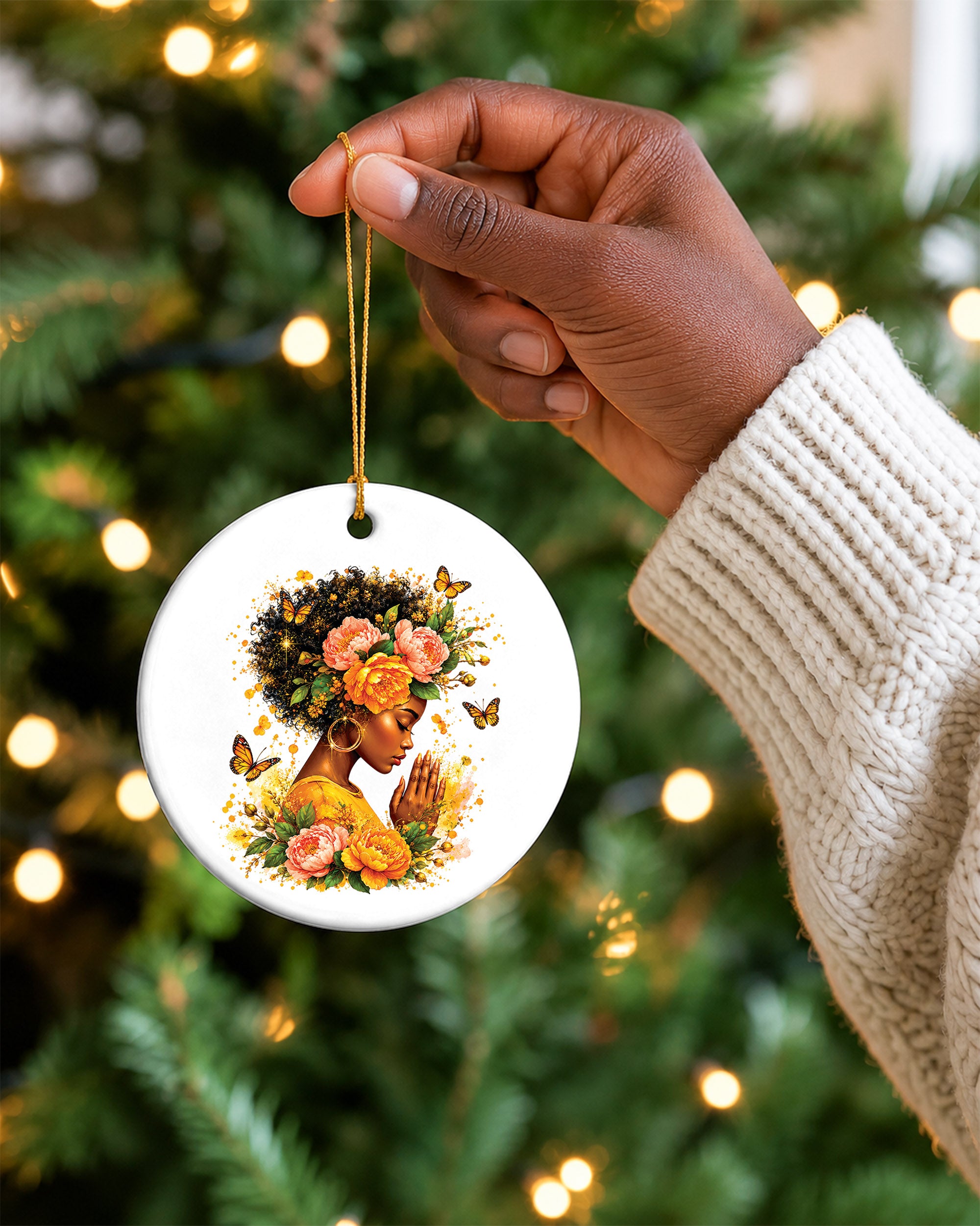 Black Woman Self Love Ornament - African American Beauty Christmas Gift