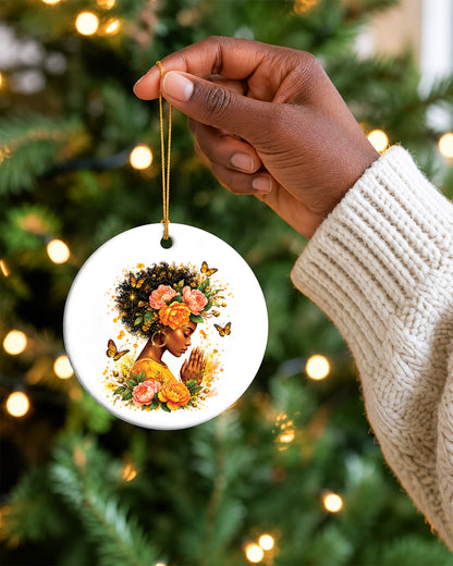 Black Woman Self Love Ornament - African American Beauty Christmas Gift