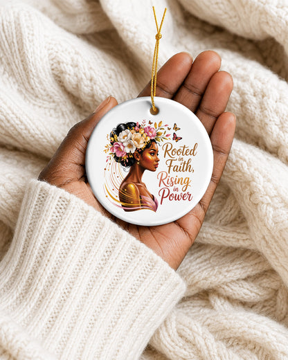 Rooted In Faith Ornament - Black Woman Empowerment Christmas Keepsake