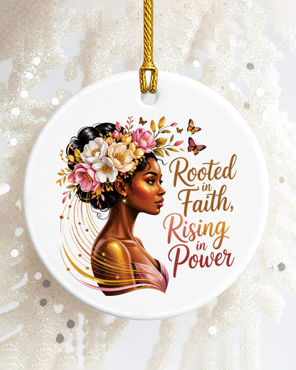 Rooted In Faith Ornament - Black Woman Empowerment Christmas Keepsake